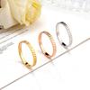 ING Retro Ring Simple Light Luxury Niche Design Gear Ring Striped Female Titanium Steel