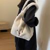 Cartoon Cute Fluffy Bag Women's New Plush Large-capacity Shoulder Bag Autumn and Winter Versatile Commuter Tote Bag