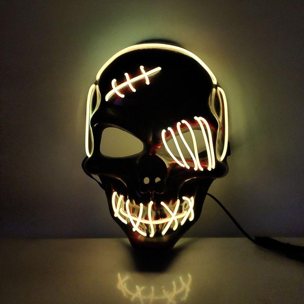 Headwear Skull Glowing Mask PP Costume Props Gothic Full Face Mask  Party Supplies