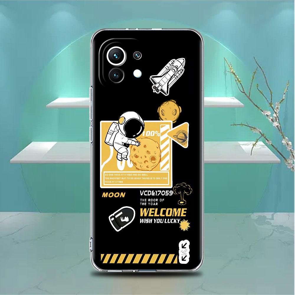 Роскошный прозрачный чехол с астронавтом для Xiaomi Mi Poco X3 NFC M3 Pro F3 F1 11 Lite 12 Note 10 11T 9T, прозрачный чехол для телефона