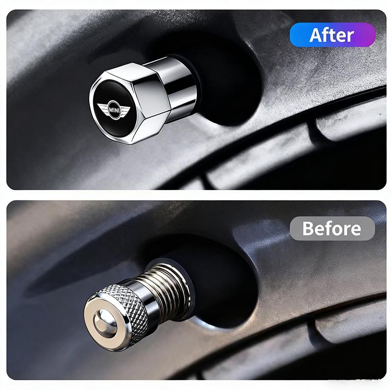 ankfz6 4Pcs Aluminum Alloy Car Tire Valve Cap Auto Wheel Accessories For MINI Cooper S Works JCW R55 R56 R53 R60 R61 F54 F55 F56 R50