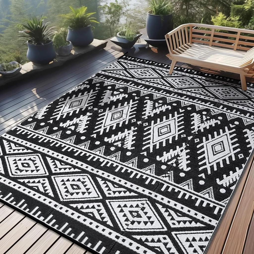 Anti-slip Waterproof Outdoor Camping Mat Reversible Rug Plastic Straw for RV Picnic