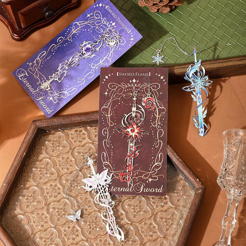 Закладка для книг в стиле аниме, элементный металл, цветная эмаль, фэнтези, с вырезами, канцелярские принадлежности для читателей