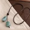 Элегантное длинное овальное ожерелье-подвеска в китайском стиле, лесная система, простое винтажное дзен-дизайн, ювелирный аксессуар