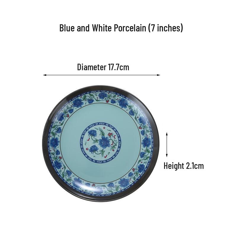 Van Gogh Style Blue & White Melamine Buffet Plate Set