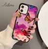 Cute Butterfly Flowers Phone Case for iPhone 11 12 13 14 Pro Max mini X XR XS SE 2020 5 6S 7 8 Plus Samsung Galaxy S21 S22 Cover