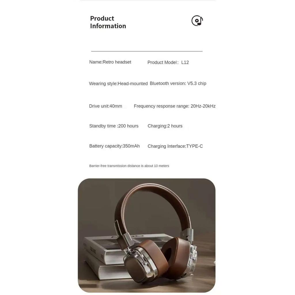 Наушники-вкладыши в стиле ретро Беспроводные гарнитуры Bluetooth 5.3 HIFI Стереозвук Игровые наушники TF/AUX Музыкальный плеер Шумоподавление
