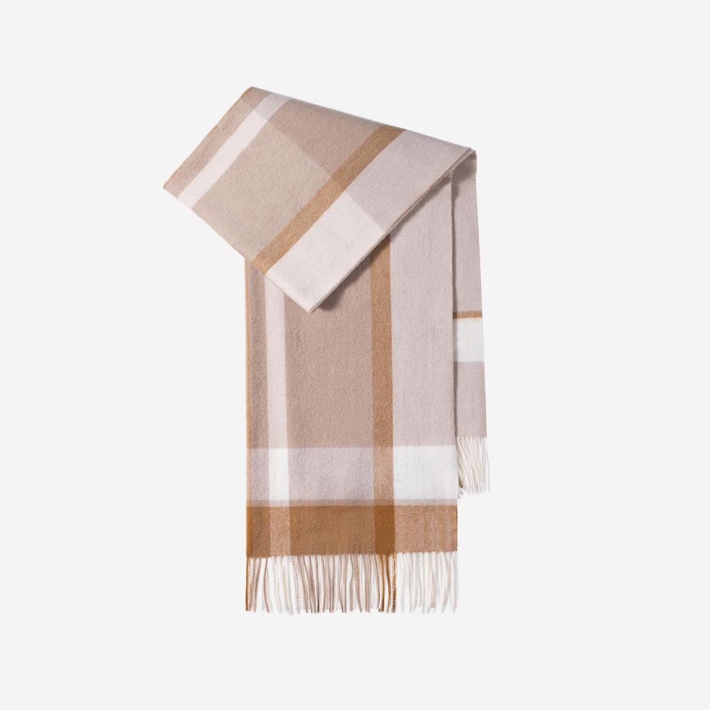 Осенне-зимний новый женский шарф из 100% шерсти с первоклассным ощущением, простая и универсальная клетчатая шаль, удлиненный шарф для мужчин