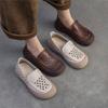 Fashion GKTINOO 2025 Spring/Summer New Hollow-out Breathable Flats Genuine Leather Comfortable Loafers Retro Versatile Women's Shoes