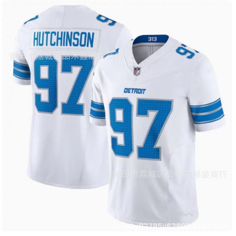 NFL Detroit Lions Detroit Lions Rugby No. 97 Aidan Hutchinson Jersey Men's