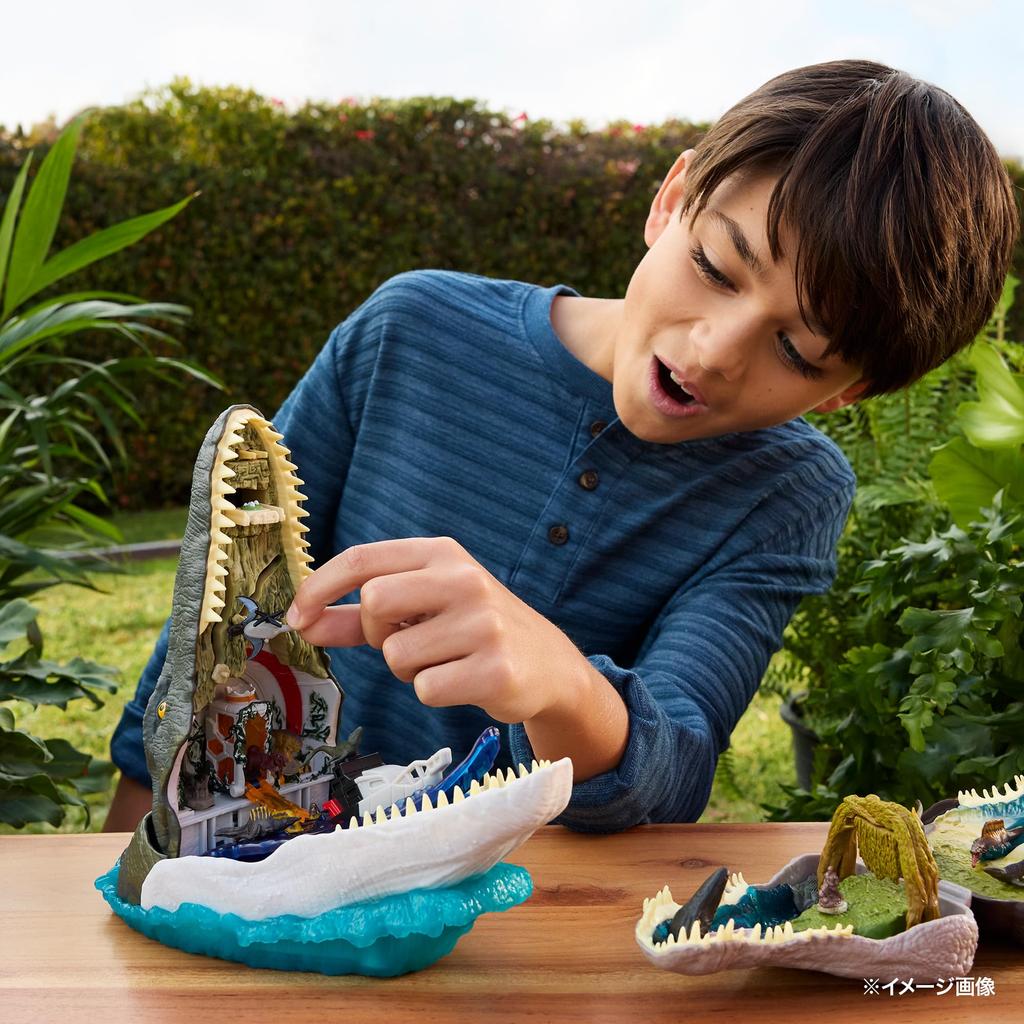 Mattel Мир юрского периода Делюкс Набор для игры Голова Мозазавра Фигурка для детей Игрушка Динозавр Возраст Много JGB60 4+