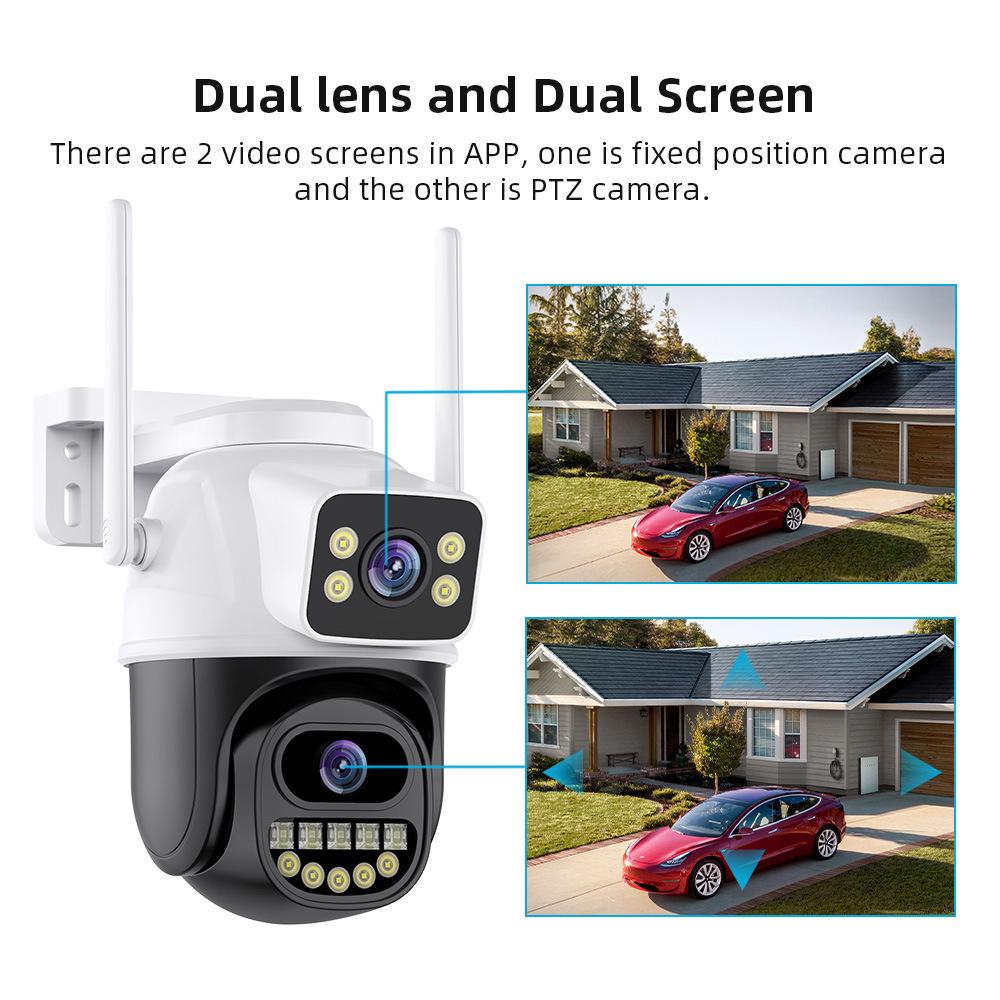 ICSEE Двойной экран 9MP 5x Zoom HD WiFi Беспроводная камера видеонаблюдения Бинокуляр