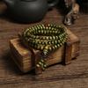 Green 6mm Natural Sandalwood Bracelets & Bangles For Women Buddhist Buddha Wood Prayer Bead Mala Unisex Men Zircon Bijoux A245