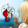 1 Pair Of Red Finch Birds Stained Glass Window Decorations Hanging Suncatchers For Home Window Decorations Car Decorations Gifts