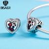BISAER Great Mother's Love Heart Engrave Alloy Charm Beads Fit Bracelet