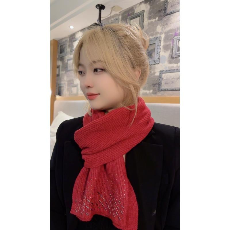 New Wool Knitted Scarf for Women In Winter Korean Style Fashionable and Versatile Warm Student Scarf Soft and Skin Friendly