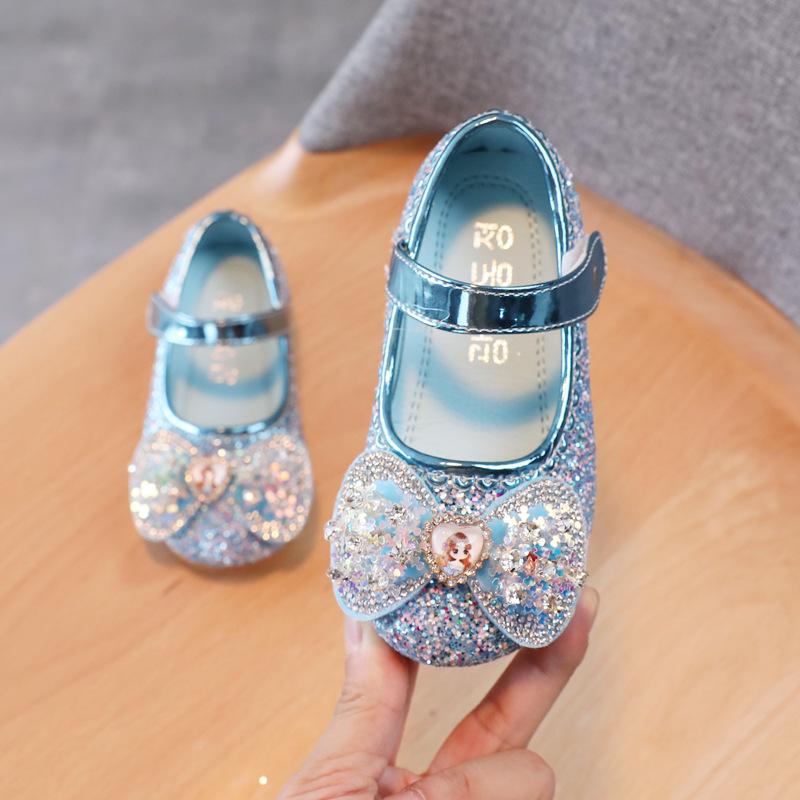 Обувь принцессы Zapatos NiñaGirl Весна Новые детские кожаные туфли с мультяшным принтом Туфли Мэри Джейн с блестками Туфли для девочек из мультфильмов Детские туфли Лолита