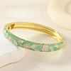 Zinc Zinc Zinc Alloy Enamel Bracelet Floral Motifs Flower Texture Bracelet Dropped Glaze Bracelet  African
