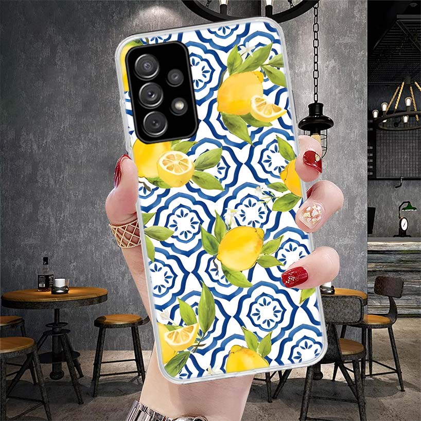 Средиземноморский Лимон Мягкий Чехол Для Телефона Для Samsung Galaxy A12 A22 A32 A52 A72 A02S A51 A50S A71 A70 A31 A20S Note 20 Ultra S10 A10S