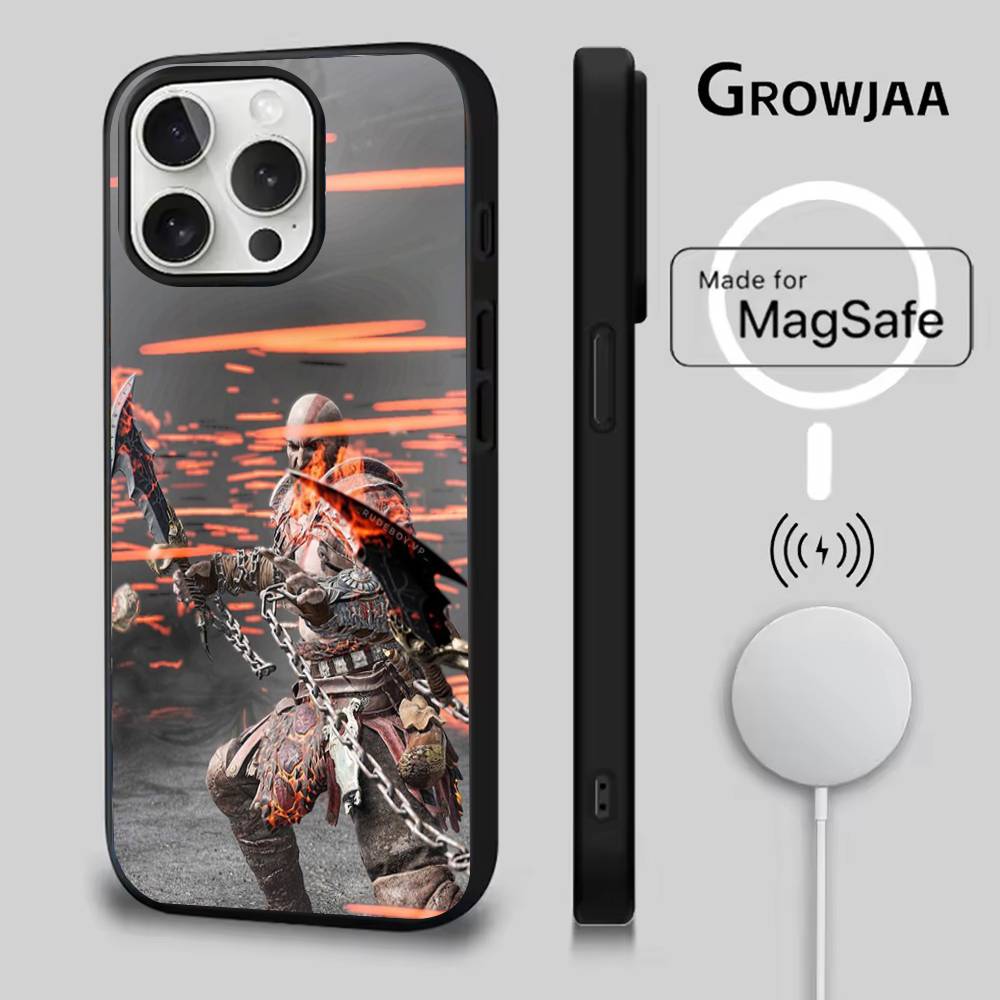 Чехол для телефона Game G-God Of W-War для iPhone 16e, 16, 15, 14, 13, 12, 11, Plus, Pro, Max, Mini, с магнитной беспроводной зарядкой MagSafe