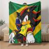 1pc Sonic Brazil Football Flannel Blanket Soft Warm Throw Blanket for Bedroom Living Room Bed Travel Camping Picnic Gift. MT7160122