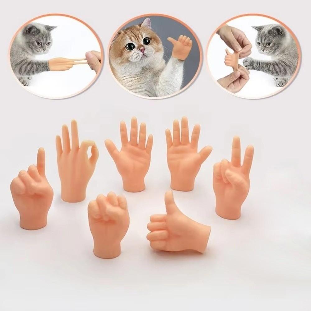 Novelty Feature Finger Cat Toy Mini Size Mini Finger Puppet Funny Funny Prank Gift Pet Supplies