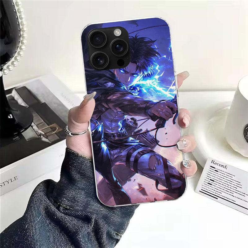 A-Атака на Титанов Леви Мягкий Чехол Для Телефона Для IPhone 11 17 Air 16E 16 Pro Max 15 + 14 Plus 13 Mini 12 Apple 7 SE 8 Fundas Coque 1