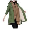 Womens Lapel Cashmere Wool Blend Trench Long Coat Hooded Outwear Oversize Jacket