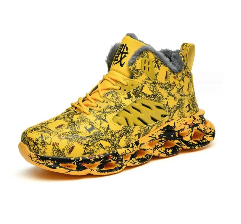 Мода 2024 года, зимние мужские ботильоны, уличные нескользящие теплые кроссовки, мужские зимние ботинки, плюшевая зимняя спортивная обувь для мужчин, теплые кроссовки