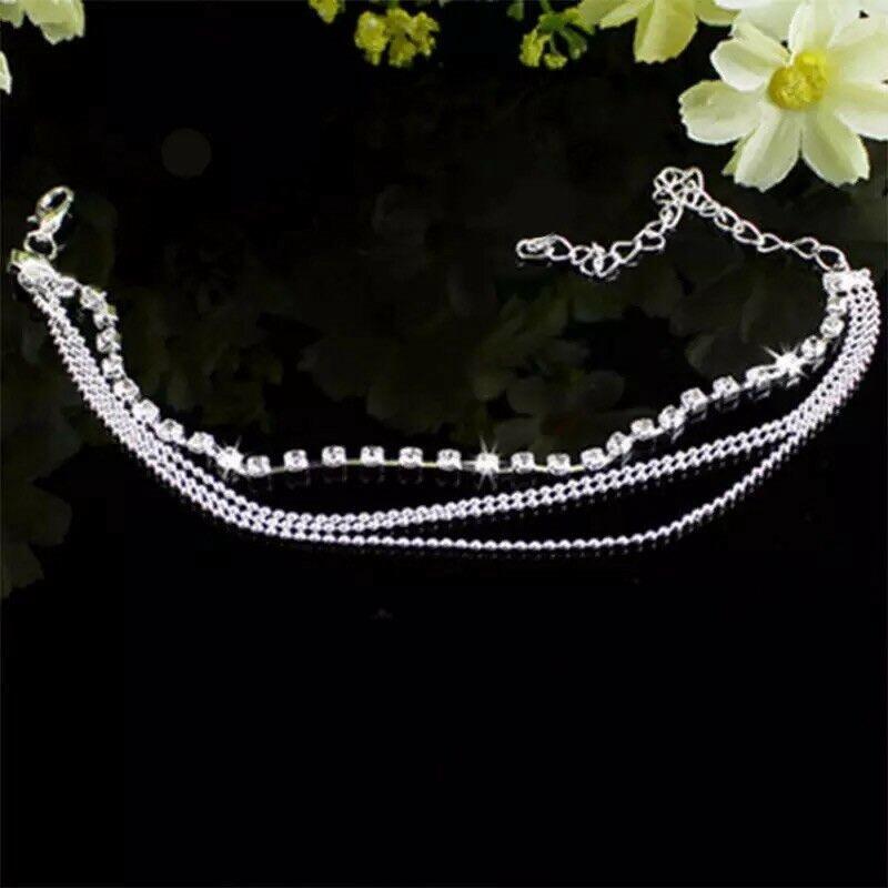 Садовая бусина Цепочка для ног Водный бриллиант Универсальный аксессуар Многослойная цепочка Цепочка для захвата Сверкающая