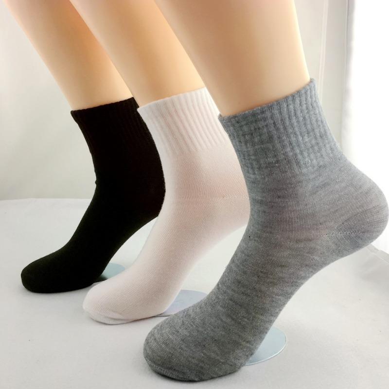 12 Pairs of Solid Color Men's and Women's Universal Solid Color Mid Tube Socks Spring Autumn Fashionable and Casual 2025 New Female Socks
