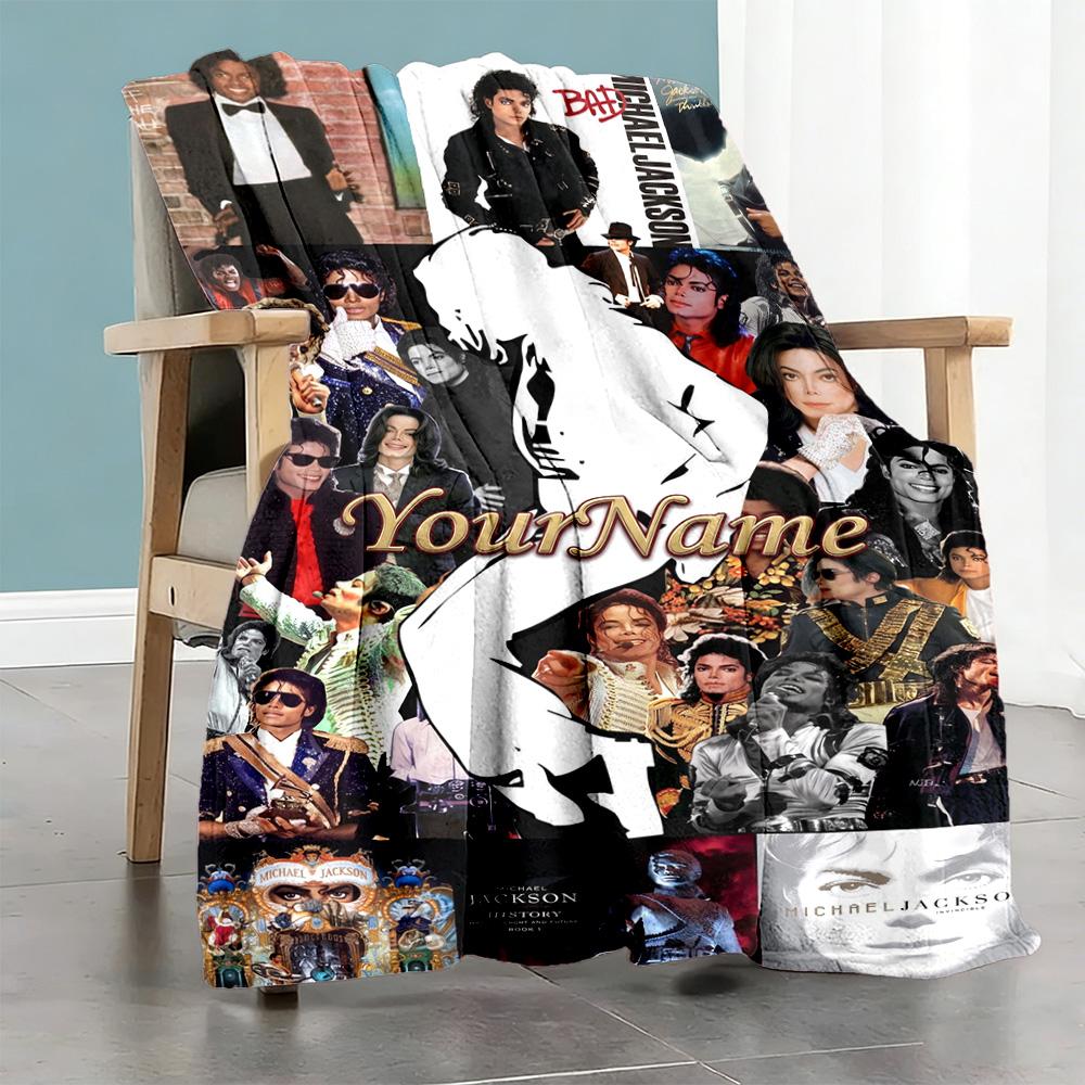 Michael Jackson 19 Personalized Name Blanket Cozy Personalized Blanket Durable Comfort for Chair Office Chair Bedding Picnics Four Seasons Universal