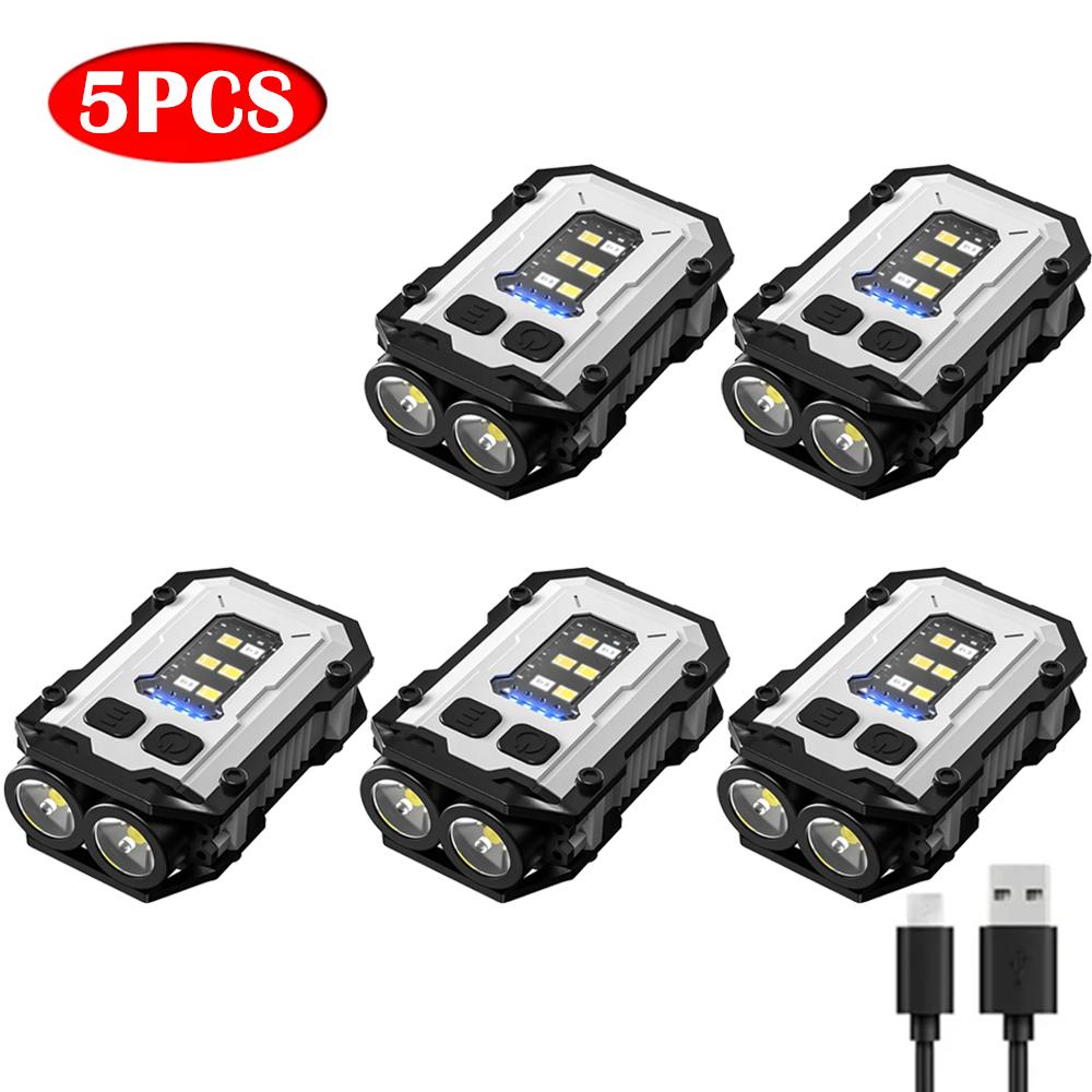 Многофункциональный мини EDC брелок-фонарик, USB-перезаряжаемый, с магнитом на хвосте, водонепроницаемый, для улицы, рабочий свет, лампа для кемпинга