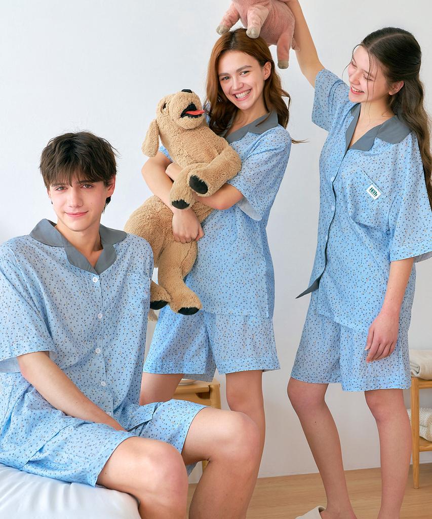 Haipeun [2 шт.] Цветочный муслиновый унисекс комплект пижамы с коротким рукавом