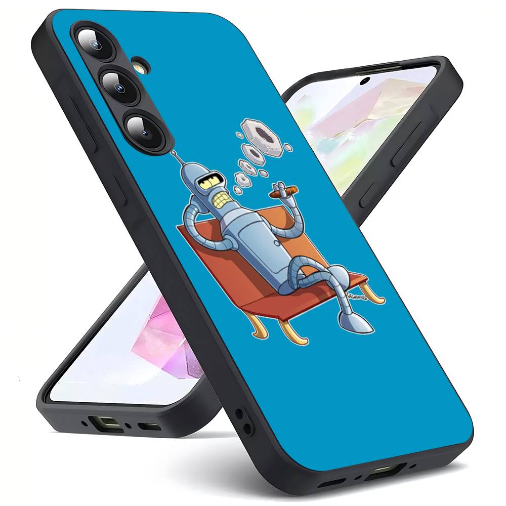 Милый Futuramas Для ребенка Для Samsung Galaxy S25 S24 S23 Ultra S22 S21 Plus S20 Черный Мягкий Силиконовый Защитный Чехол