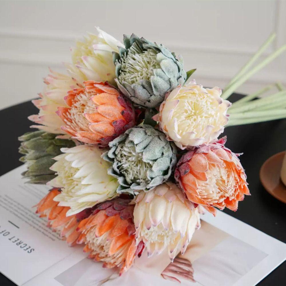 Multicolor Artificial Artichoke Flower Large Size Nordic Thistle Flower  Home Decoration