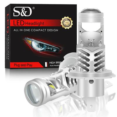 2 шт. H7 H4 Bi LED Мини Проекторные Линзы Светодиодные Автомобильные Лампы Головного Света CANBUS HB2 9003 Дальний Ближний Свет 80000Лм Лампа Противотуманного Света 12В Авто Мотоцикл Мини Линза