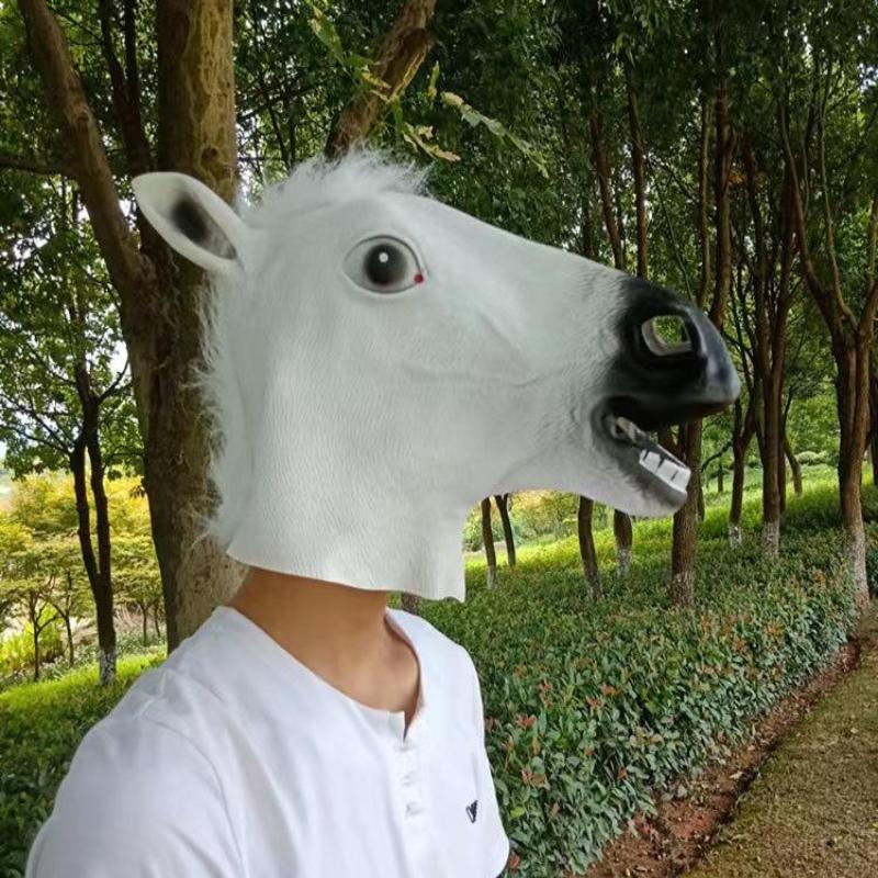 1 шт. Маска ужаса животного лошади Сделай сам украшение Маска головы лошади Косплей костюм Вечеринка Смешной Хэллоуин Головной убор