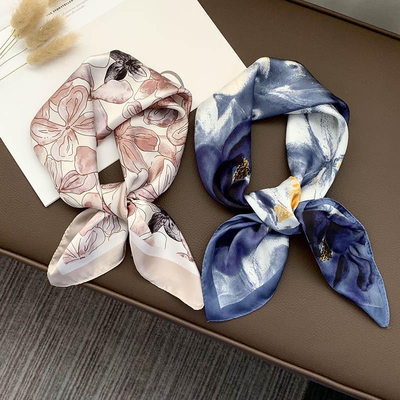 Retro 70*70 Square Scarf Colorful Silk Scarf Women Neck Scarf All-Match Shawl Trendy Headscarf Women'S Accessories Gifts