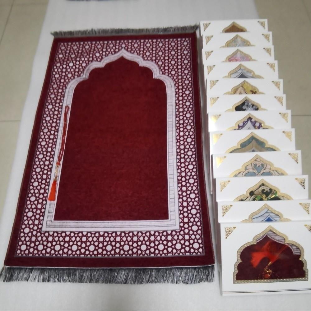 70x110cm Muslim Prayer Rug Non-slip Janamaz Sajadah Islamic Gifts Islamic Prayer Mat  Women Men