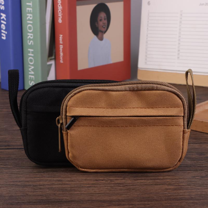 Oxford Cloth Men Wallet Earbuds Storage Bag Credit Card Holder Case For Boys Girls Journey Bank Card Organizer Zipper Coin Purse