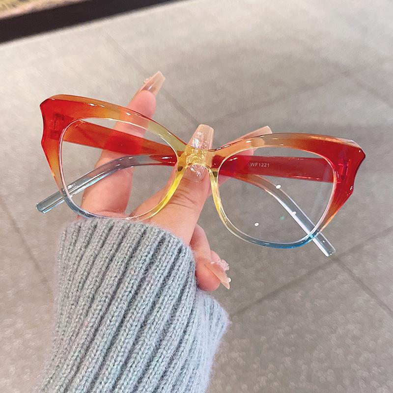 Cat Eye Reading Glasses For Women Fashionable Trendy Prescription Eyewear Anti Blue Light Hyperopia Correction Eyeglass +1+1.5+2