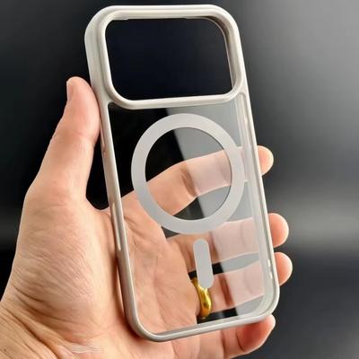 Роскошный противоударный чехол Magsafe для беспроводной зарядки для iPhone 17 Air 16e 15 14 Plus 13 12 Mini Pro Max Прозрачная магнитная крышка
