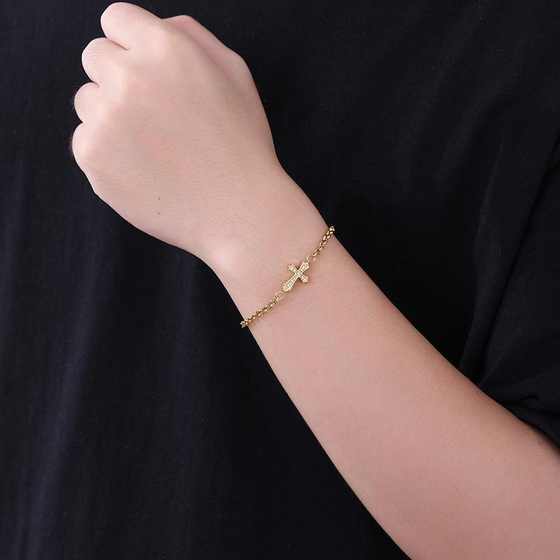 Personalized Retro Cross Couple Bracelet For Women Men Simple Adjustable Bracelets Couple Jewelry Gifts