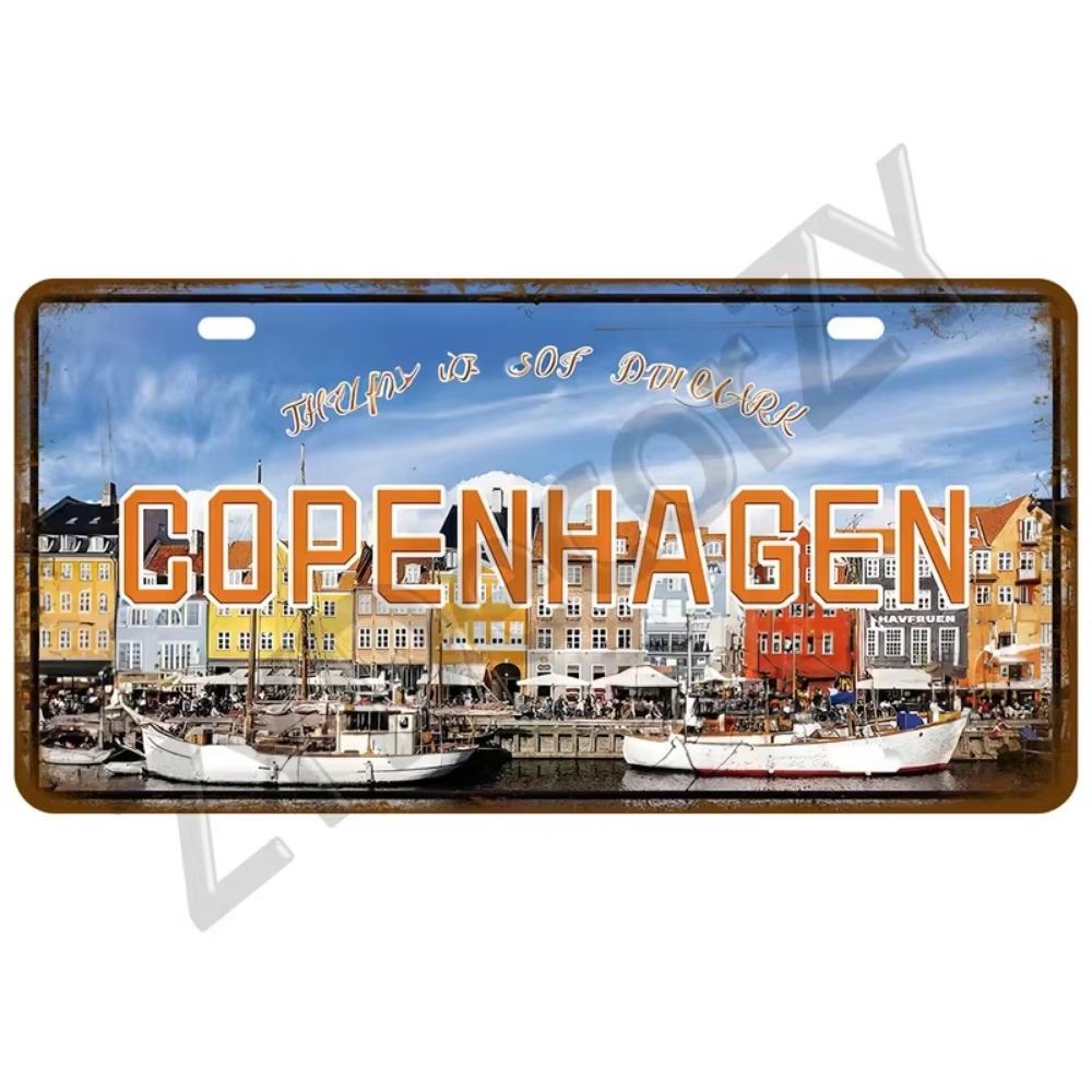 Жестяная табличка Город-государство Жестяная табличка Знаменитая городская табличка Достопримечательность Металлическая табличка Настенный декор Гараж Бар Паб Клуб Отель Кафе Кухня Дом