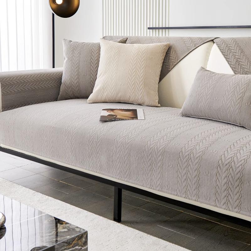 Современная простая диванная подушка Four Seasons, универсальный стиль, крутой стиль, зеленый чехол для дивана из синели, нескользящий однотонный чехол для седла