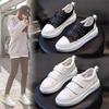 2024 New Leather Women's White Casual Woman Vulcanize Sneakers Breathable Sport Walking Platform Flats Shoes Student White Shoes