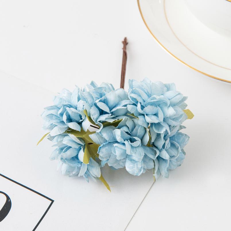 6 шт. Искусственные цветы Шелковая гвоздика Мини-букет Свадебные венки Валентинка для украшения дома Скрапбукинг Свадебные аксессуары