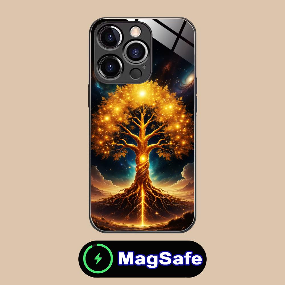 World Life Tree Mobile Phone Case for iPhone 17 16 15 14 13 12 11 Air Pro Max Plus Mini MagSafe Glass Colorful Cover Smartphone