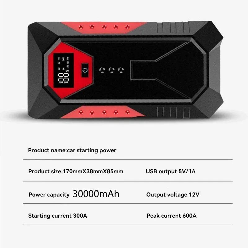 2026 Портативный автомобильный пусковой устройство Power Bank Автомобильное пусковое зарядное устройство 12В Стартовое устройство Бензиновый Дизельный автомобиль Аварийное пусковое устройство